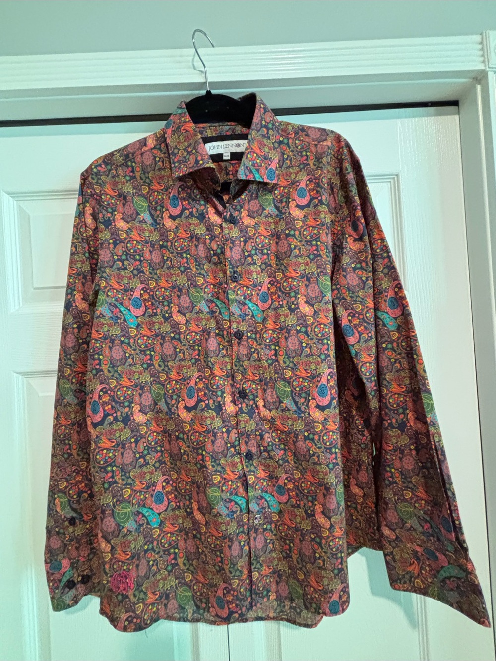 John Lennon Paisley Button Up Shirt Size M